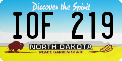 ND license plate IOF219