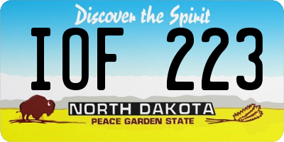 ND license plate IOF223