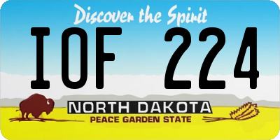ND license plate IOF224