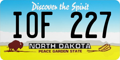 ND license plate IOF227