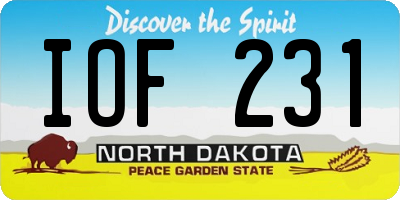 ND license plate IOF231