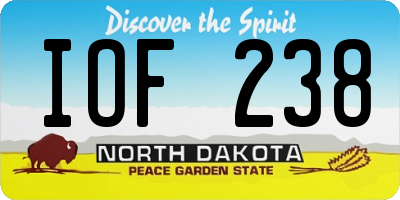 ND license plate IOF238