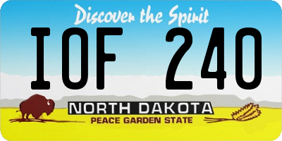 ND license plate IOF240