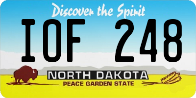 ND license plate IOF248