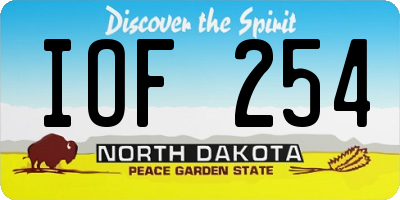 ND license plate IOF254