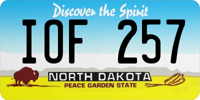 ND license plate IOF257