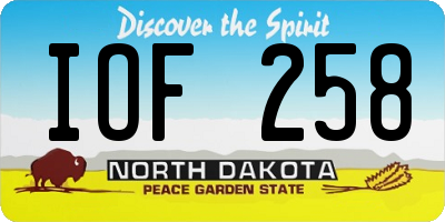 ND license plate IOF258