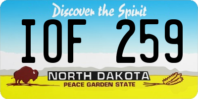 ND license plate IOF259