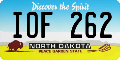 ND license plate IOF262