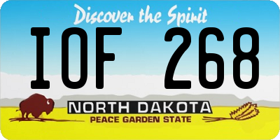 ND license plate IOF268