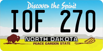 ND license plate IOF270
