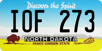 ND license plate IOF273