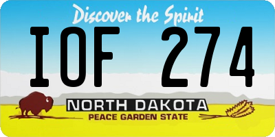 ND license plate IOF274
