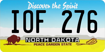 ND license plate IOF276
