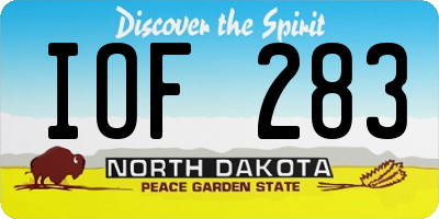 ND license plate IOF283