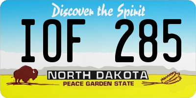 ND license plate IOF285