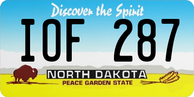 ND license plate IOF287