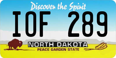 ND license plate IOF289
