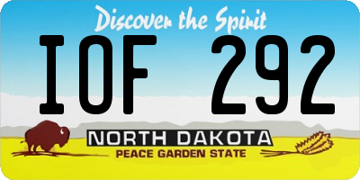 ND license plate IOF292