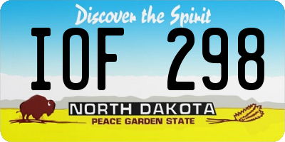 ND license plate IOF298