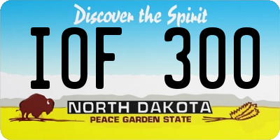 ND license plate IOF300