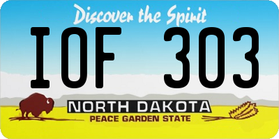 ND license plate IOF303