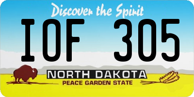 ND license plate IOF305