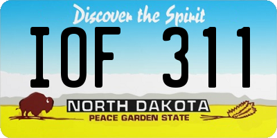 ND license plate IOF311