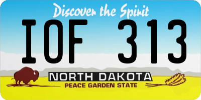 ND license plate IOF313