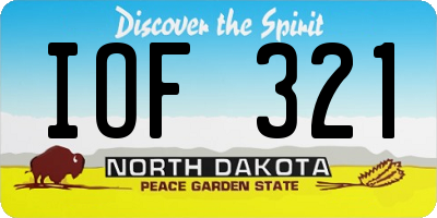 ND license plate IOF321