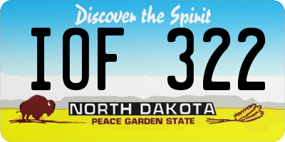 ND license plate IOF322