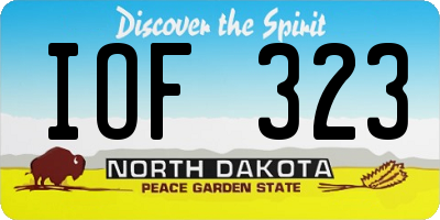 ND license plate IOF323