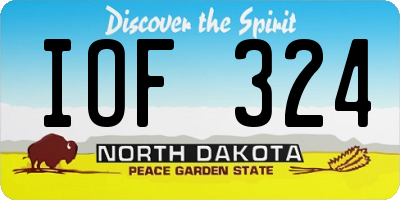 ND license plate IOF324