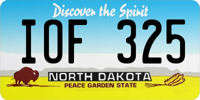 ND license plate IOF325