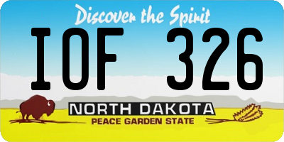 ND license plate IOF326