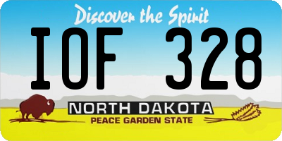 ND license plate IOF328