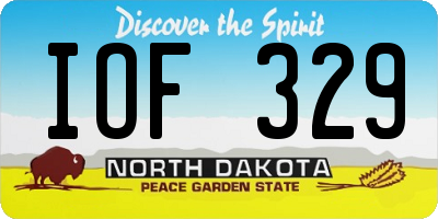 ND license plate IOF329