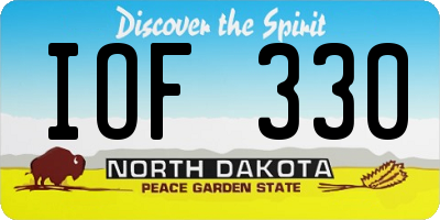 ND license plate IOF330