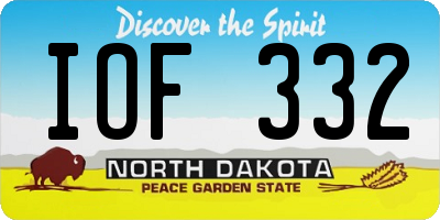 ND license plate IOF332