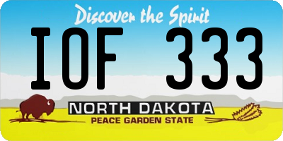 ND license plate IOF333