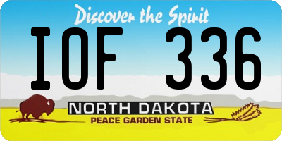 ND license plate IOF336