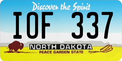 ND license plate IOF337