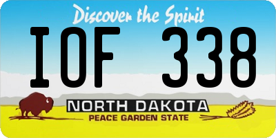 ND license plate IOF338