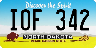 ND license plate IOF342