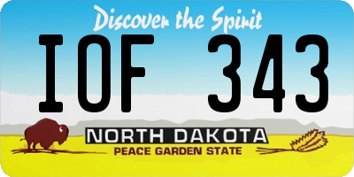 ND license plate IOF343