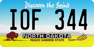 ND license plate IOF344