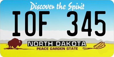 ND license plate IOF345