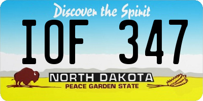 ND license plate IOF347