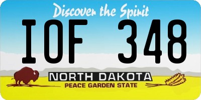 ND license plate IOF348