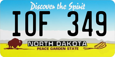 ND license plate IOF349